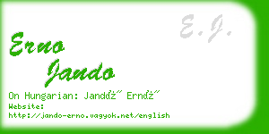 erno jando business card